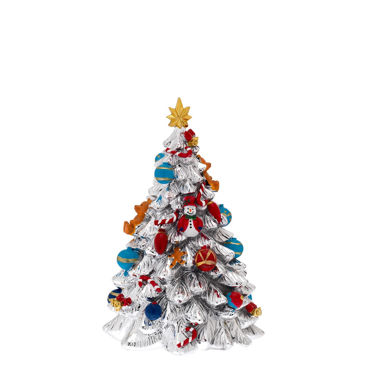 ALBERO ARGENTATO E SMALTO CON CARILLON H. 21